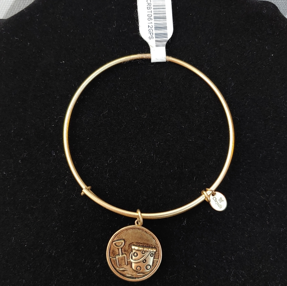 Chrysalis 14 CT Gold Plated Brass Beach Sand Bucket & Shovel Bracelet